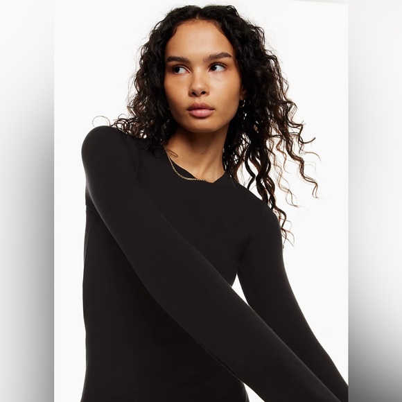 Aritzia TNA dark maroon chill Aimee dress size large l new - Picture 12 of 12